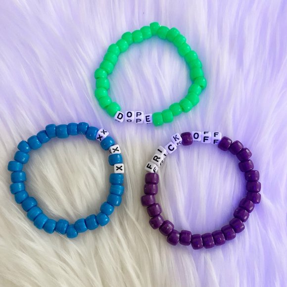 Hand Crafted Jewelry - VSCO KANDI  👽  DOPE XXX FRICK OFF